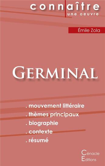 Couverture du livre « Germinal, d'Emile Zola » de  aux éditions Editions Du Cenacle