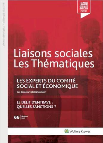 Couverture du livre « Les experts du comité social et économique n°66 ; cas de recours et financement (2e édition) » de S. Andre et S. Limou et Florence Lefrancois aux éditions Liaisons