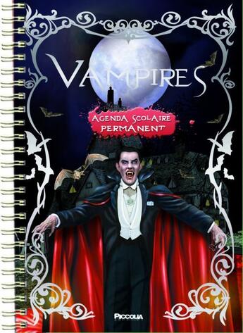 Couverture du livre « Agenda scolaire permanent vampires Dracula » de  aux éditions Piccolia