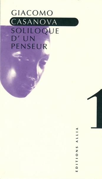 Couverture du livre « Soliloque d'un penseur » de Casanova aux éditions Allia