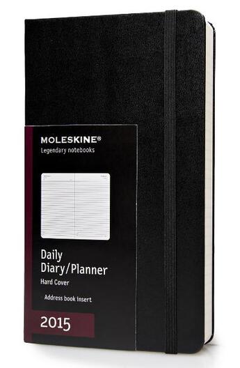Couverture du livre « Agenda journalier 2015 grand format noir couverture rigide » de Moleskine aux éditions Moleskine Papet