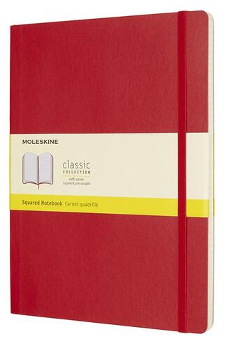 Couverture du livre « Carnet quadrillé très grand format souple scarlet » de  aux éditions Moleskine