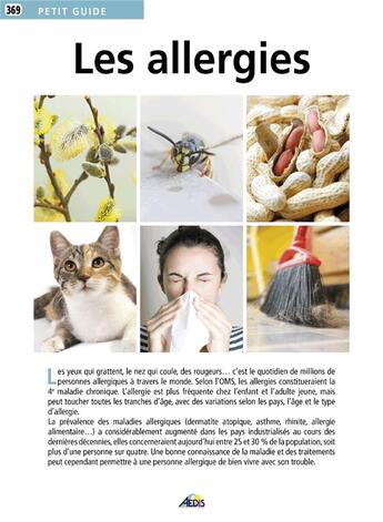 Couverture du livre « Les allergies » de  aux éditions Aedis