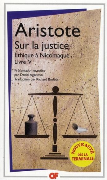 Couverture du livre « Sur la justice ; éthique à Nicomaque livre V » de Aristote aux éditions Flammarion