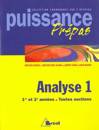 Couverture du livre « Nouvelle Collection Maths Analyse T.1 » de Desreux aux éditions Breal