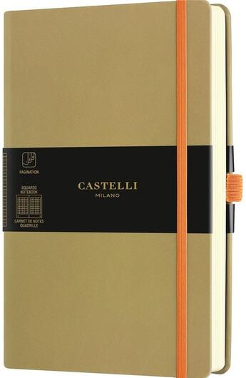 Couverture du livre « Carnet aquarela grand format quadrille vert olive » de Castelli aux éditions Castelli Milano