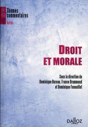 Couverture du livre « Droit et morale » de  aux éditions Dalloz