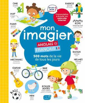 Couverture du livre « Mon imagier anglais-français : 500 mots de la vie de tous les jours » de Atelier Cloro aux éditions 1 2 3 Soleil