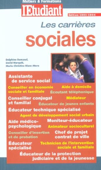 Couverture du livre « Les carrieres sociales » de Bancaud/Marquie aux éditions L'etudiant