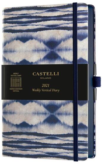 Couverture du livre « Agenda semainier vertical grand format shibori mist » de Castelli aux éditions Castelli Milano