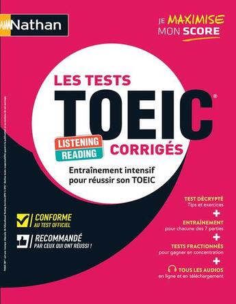 Couverture du livre « Les tests toeic corriges 2023 » de Leitch/Murdoch Stern aux éditions Nathan