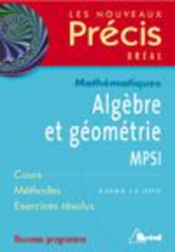Couverture du livre « Algèbre et geometrie » de Guinin D. aux éditions Breal