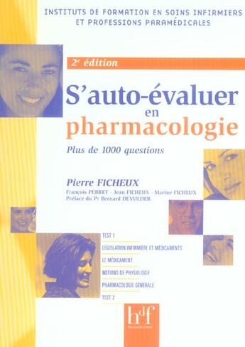 Couverture du livre « S' auto evaluer en pharmacologie, 2ed (2e édition) » de Ficheux aux éditions Heures De France