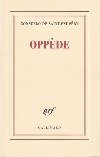 Couverture du livre « Oppède » de Consuelo De Saint-Exupery aux éditions Gallimard