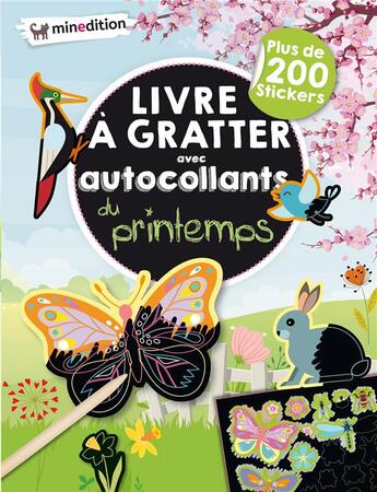 Couverture du livre « Mon livre d'autocollants a gratter du printemps » de Eva Schindler aux éditions Mineditions