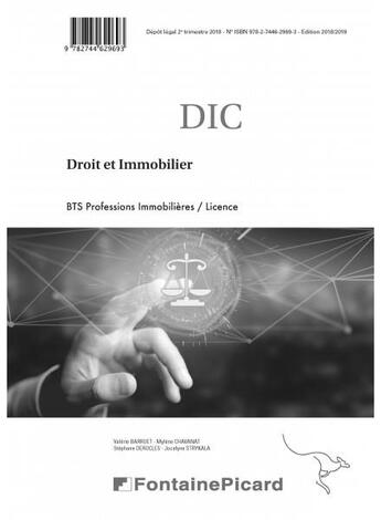 Couverture du livre « Droit et immobilier ; BTS professions immobilières, licence ; corrigé » de Stephane Derocles et Valerie Barruet et Mylene Chavanat et Jocelyne Strykala aux éditions Fontaine Picard