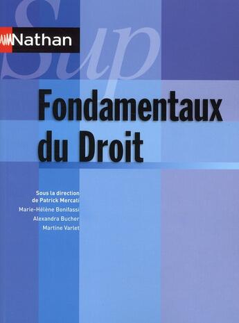 Couverture du livre « NATHAN SUP ; fondamentaux du droit (édition 2010) » de  aux éditions Nathan