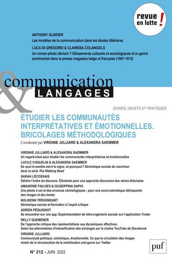 Couverture du livre « Communication et langages 2022, n.212 » de  aux éditions Puf