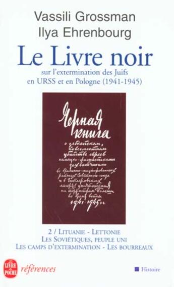 Couverture du livre « Le livre noir tome 2 » de Grossman-V+Ehrenbour aux éditions Le Livre De Poche