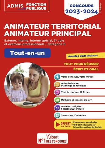 Couverture du livre « Concours animateur territorial et animateur principal : catégorie B tout-en-un ; externe, interne (édition 2023/2024) » de Olivier Bellego aux éditions Vuibert