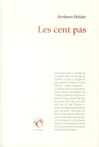 Couverture du livre « Les cent pas » de Heberto Helder aux éditions Editions Chandeigne&lima