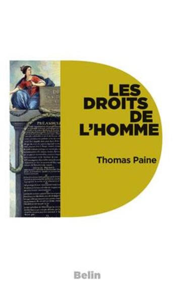 Couverture du livre « Les droits de l'homme » de Thomas Paine aux éditions Belin