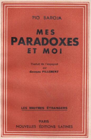 Couverture du livre « Mes paradoxes et moi » de Pio Bajora aux éditions Nel