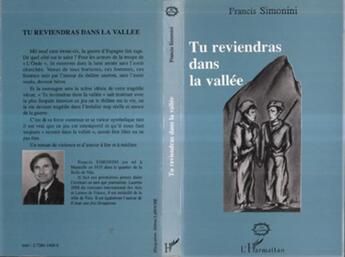 Couverture du livre « Tu reviendras dans la vallée » de Francis Simonini aux éditions L'harmattan