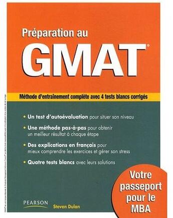 Couverture du livre « Préparation au GMAT » de Dulan Steven aux éditions Pearson