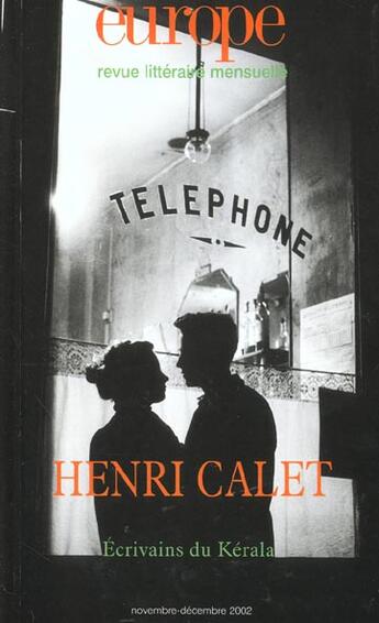 Couverture du livre « Revue Europe n.883 ; Henri Calet ; novembre-décembre 2002 » de  aux éditions Revue Europe