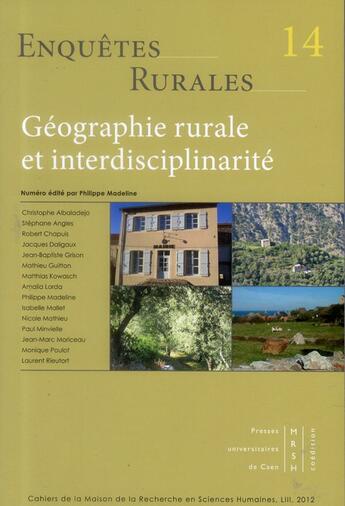 Couverture du livre « Geographie rurale et interdisciplinarite » de Madeline Philip aux éditions Pu De Caen