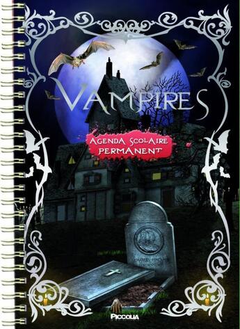 Couverture du livre « Agenda scolaire permanent vampires tombe » de  aux éditions Piccolia