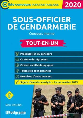 Couverture du livre « Sous-officier de gendarmerie ; concours interne » de Marc Dalens aux éditions Studyrama