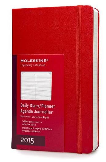 Couverture du livre « Agenda journalier 2015 grand format rouge couverture rigide » de Moleskine aux éditions Moleskine Papet