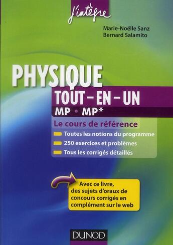 Couverture du livre « Physique ; MP, MP* ; tout-en-un » de Bernard Salamito et Marie-Noelle Sanz aux éditions Dunod