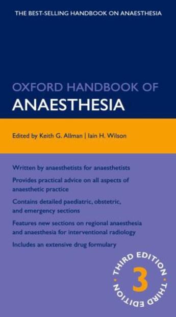 Couverture du livre « Oxford Handbook of Anaesthesia » de Keith Allman aux éditions Oup Oxford