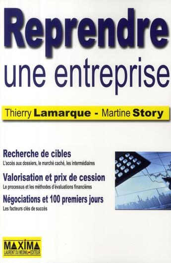 Couverture du livre « Reprendre une entreprise » de Thierry Lamarque aux éditions Maxima