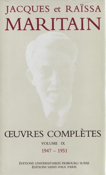 Couverture du livre « OEUVRES COMPLETES MARITAIN IX » de Maritain Jacques aux éditions Saint Paul Editions