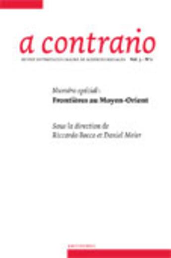 Couverture du livre « REVUE A CONTRARIO n.2/3 ; frontières au Moyen-Orient » de Revue A Contrario aux éditions Antipodes Suisse