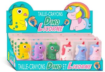 Couverture du livre « Display 24 taille-crayons licorne & dinosaure » de  aux éditions Cartotheque Egg