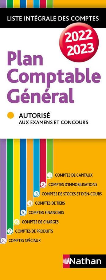 Couverture du livre « Plan comptable général : dépliant 4 couleurs (édition 2022/2023) » de Jean-Luc Siegwart aux éditions Nathan