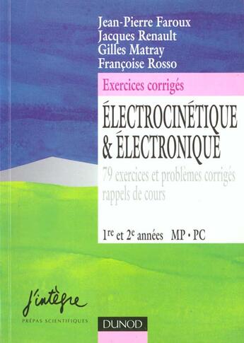 Couverture du livre « Electrocinetique et electronique » de Faroux/Renault aux éditions Dunod