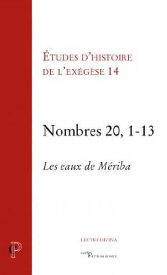 Couverture du livre « Nombres 20, 1-13 ; les eaux de Mériba » de  aux éditions Cerf