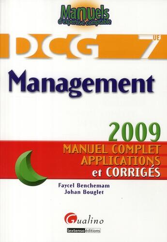 Couverture du livre « Management ; DCG 7 » de Bougle Benchemam F. aux éditions Gualino