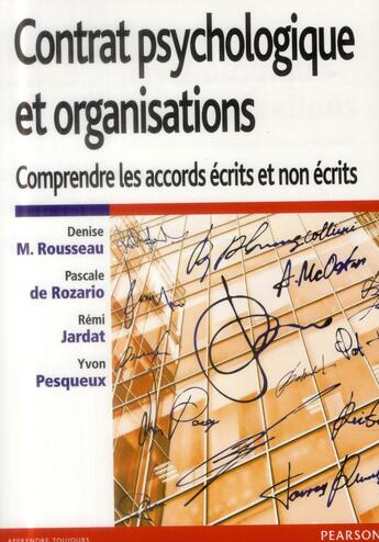 Couverture du livre « Contrat Psychologique Et Organisations » de Rousseau Denise aux éditions Pearson