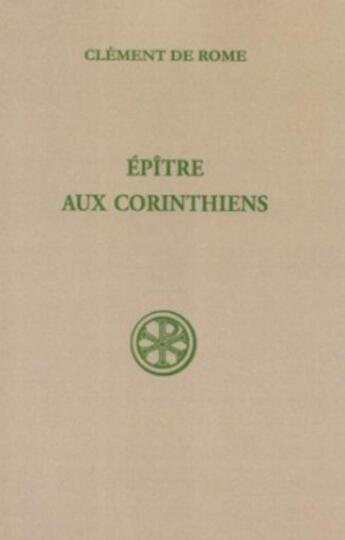 Couverture du livre « Épître aux corinthiens » de Clement De Rome aux éditions Cerf