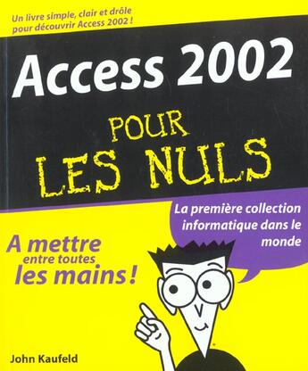 Couverture du livre « Access 2002 Pour Les Nuls » de  aux éditions First Interactive