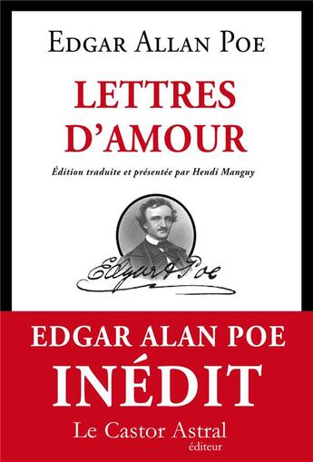 Couverture du livre « Lettres d'amour » de Edgar Allan Poe aux éditions Castor Astral