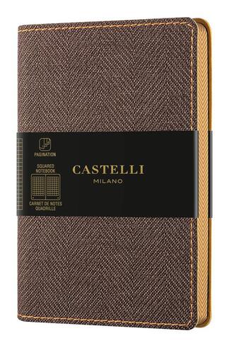 Couverture du livre « Carnet harris poche quadrillé tobacco brown » de  aux éditions Castelli Milano