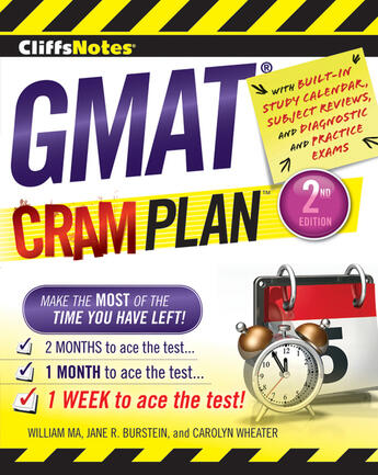 Couverture du livre « CliffsNotes GMAT Cram Plan, 2nd Edition » de Ma William aux éditions Houghton Mifflin Harcourt